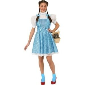 Jerry Leigh Dorothy Wizard of Oz Costume Small Blue Gingham Dress Lace Cosplay